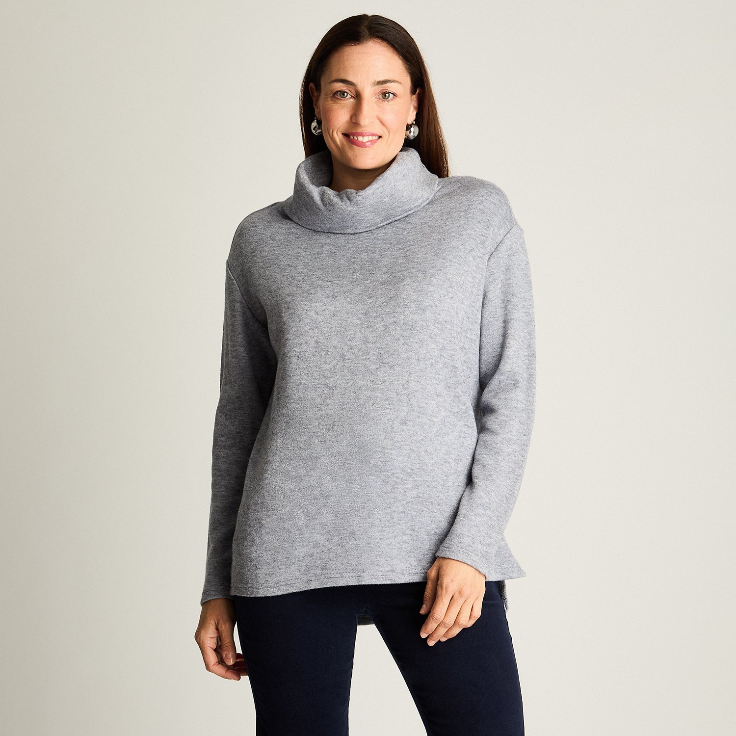 Polera Lanilla Manga Larga Cuello Bote Indigo